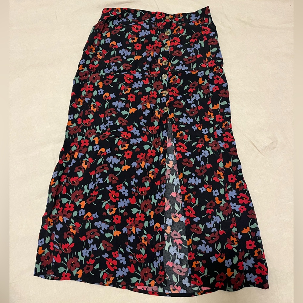 Floral Button-Up Skirt